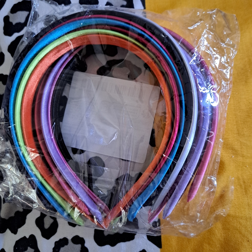12pc Colorful Satin Headbands Set